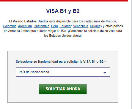 Solicitud de Visa B1 y B2